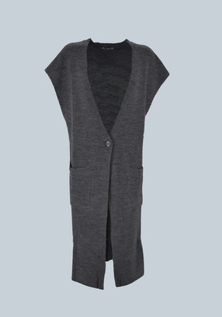 SCOSA long half-sleeve flap cardigan with pockets and bottom vents