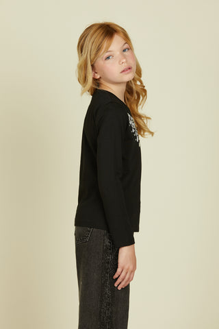 CORALLINA long sleeve t-shirt with necklace print and stones