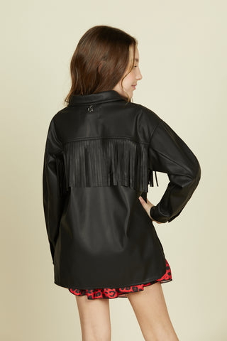 HARLOCK long sleeve shirt with faux leather fringes
