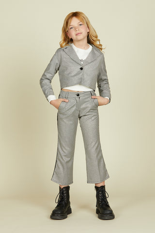 BEAVIS short, long-sleeved houndstooth jacket