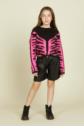 ALICE shorts with pockets plus eco-leather pleats