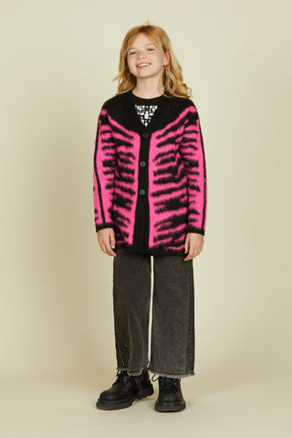 CIASY trousers 1 bottle 5ts.large fringed rhinestone bands in black denim