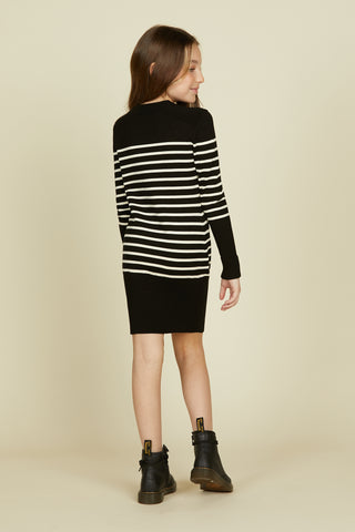 CASSIOPEA short striped mini-dress with buttons