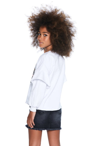 FRANTYUI long sleeve sweatshirt with tiger print and applications