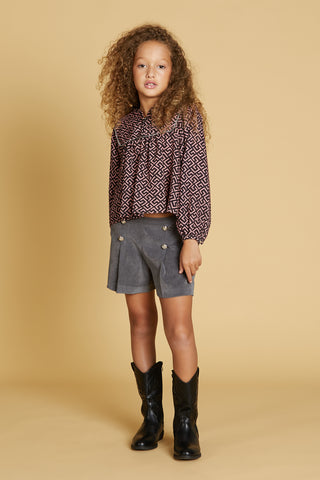 Short LINCE con bottoni più ts. più pieghe velluto