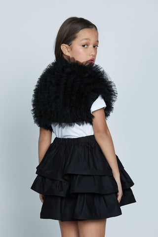 Coprispalle DOCK_A corto mezza manica con rouches tulle