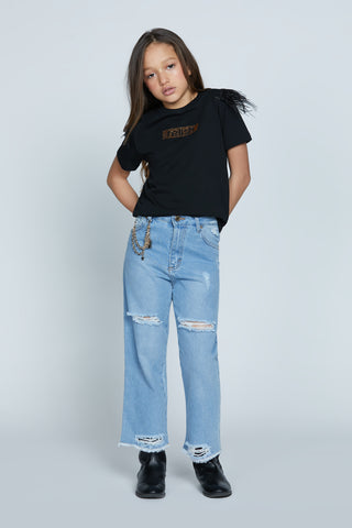 Jeans RUTA con catena color oro