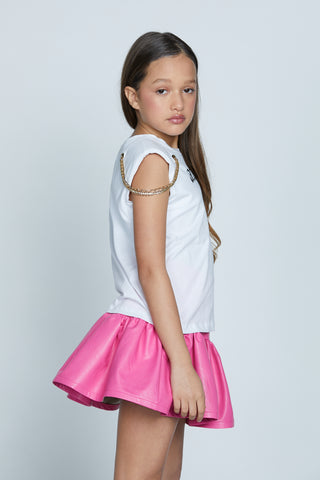 T-shirt MASAE senza maniche con stampa più spalline più catene