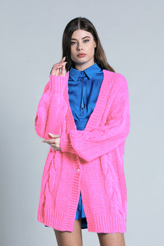 TOSHO long sleeve balloon cardigan with buttons and braids