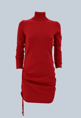 Abito VEDO corto manica lunga collo alto con apertura schiena più coulisse