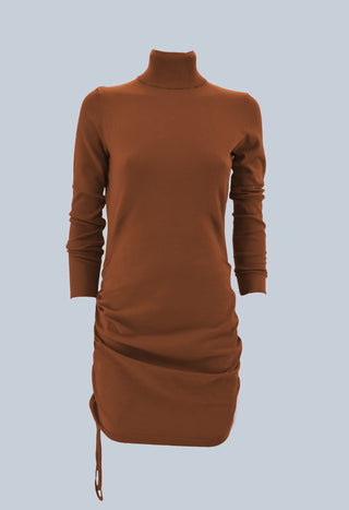 Abito VEDO corto manica lunga collo alto con apertura schiena più coulisse