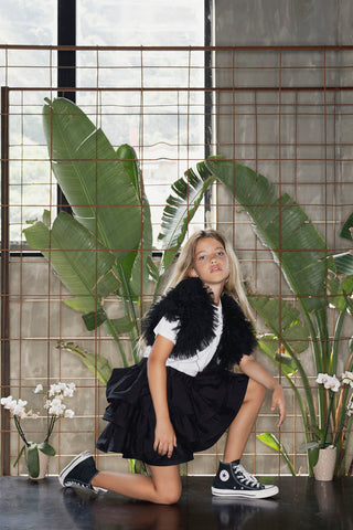 Coprispalle DOCK_A corto mezza manica con rouches tulle