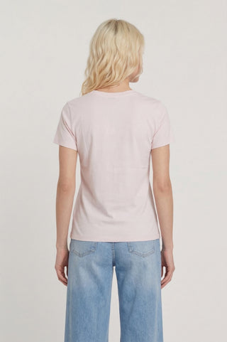 T-Shirt MONROEL maniche corte con baguette più applicazione effetto fiore