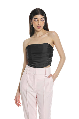 ALBALI corset top with boning and ruching and back zip
