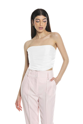 ALBALI corset top with boning and ruching and back zip