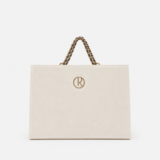 Borsa TERUKO due manici intreccio catena più zip più logo canvas