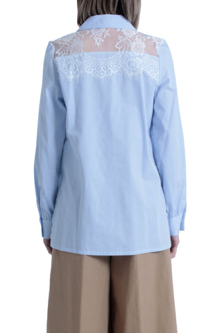 Camicia GOLDIE manica lunga righe con inserti pizzo