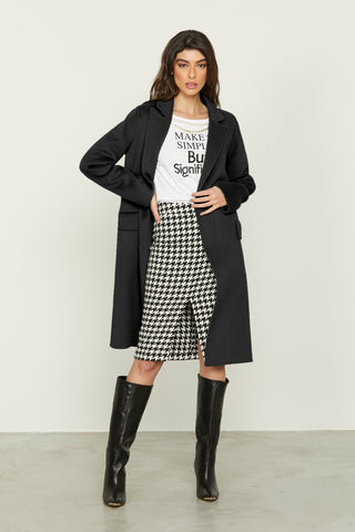 CAMILLA long sleeve double breasted coat with pockets plus unlined flaps