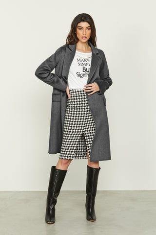 CAMILLA long sleeve double breasted coat with pockets plus unlined flaps