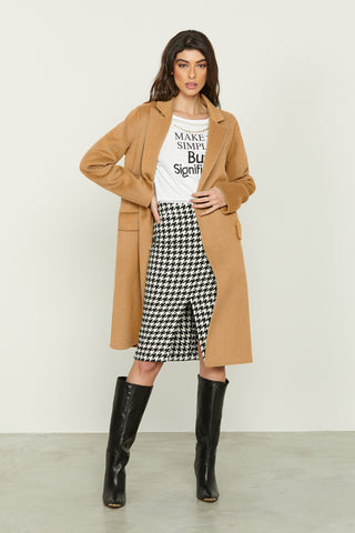 CAMILLA long sleeve double breasted coat with pockets plus unlined flaps