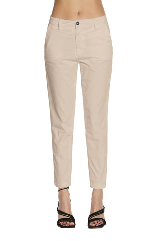 CAROL_1 medium waist slim fit gabardine chino trousers