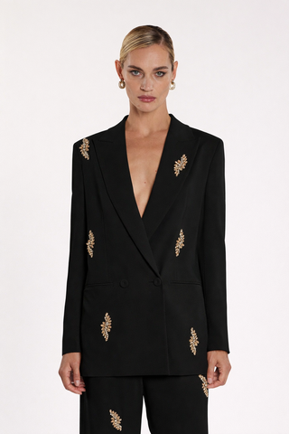 Giacca DULEDAM maniche lunghe doppia abbottonatura con applicazioni strass