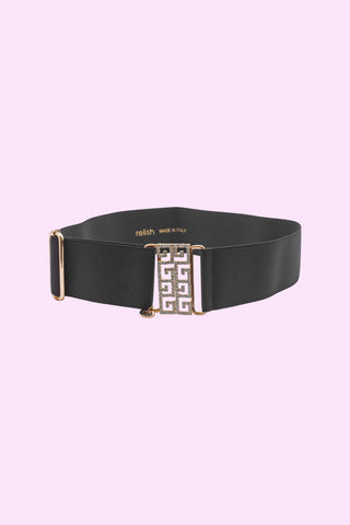 JAMEY belt with elastic and jewel buckle