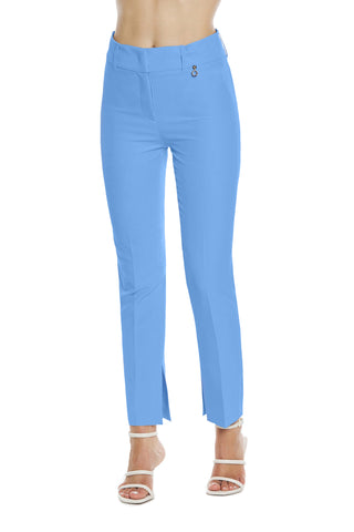 CISARINA high waisted cigarette trousers with slits at the bottom