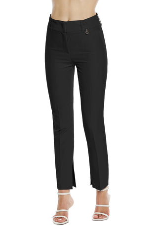 CISARINA high waisted cigarette trousers with slits at the bottom