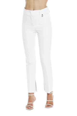 CISARINA high waisted cigarette trousers with slits at the bottom