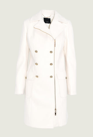 CISEI double-breasted long-sleeved coat with zip, buttons and pockets