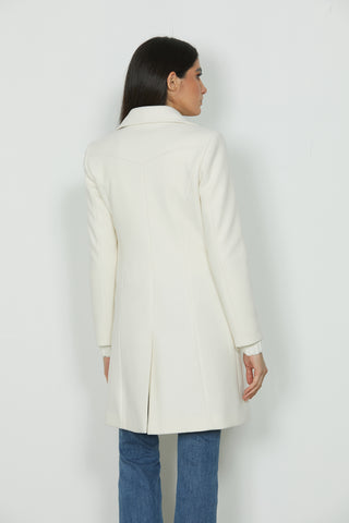 CISEI_A M/L Double Breasted Coat W/Zip+Buttons+Cloth Pockets