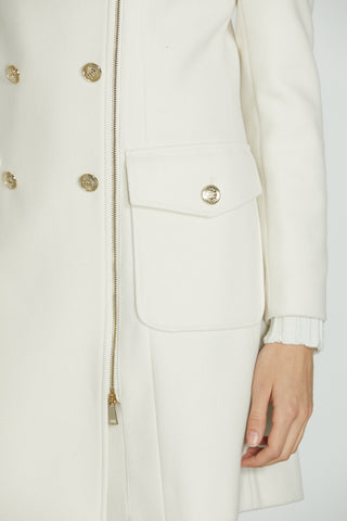 CISEI_A M/L Double Breasted Coat W/Zip+Buttons+Cloth Pockets
