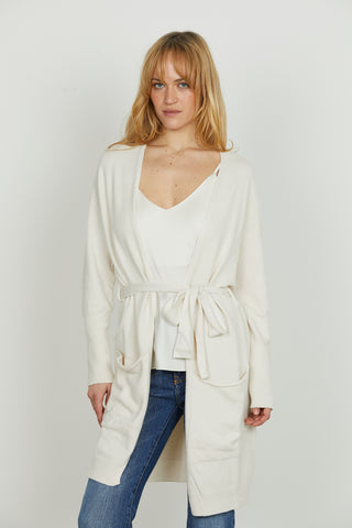 Cardigan MOMIL manica lunga con tasche più cintura