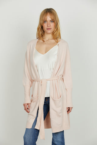 Cardigan MOMIL manica lunga con tasche più cintura