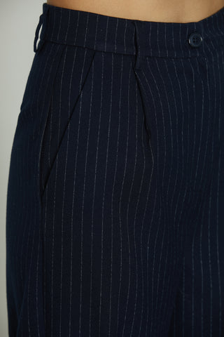 ALVARO wide trousers in pinstripe fabric