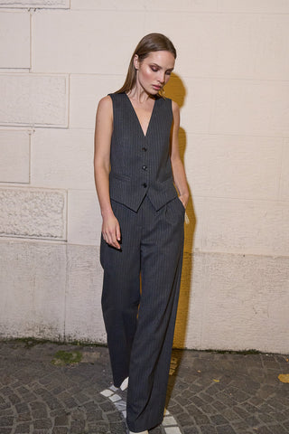 ALVARO wide trousers in pinstripe fabric