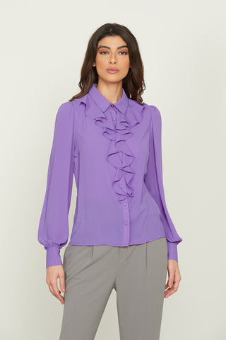 Camicia ESTER manica lunga con rouches