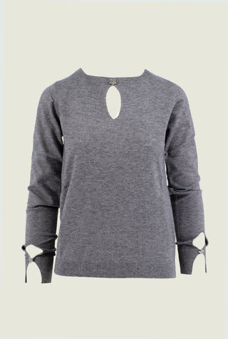 Maglia FEBE manica lunga con goccia più bottone stella strass