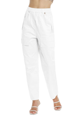 GEA high-waisted trousers with elastic plus pockets and flaps