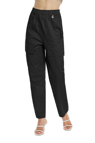 GEA high-waisted trousers with elastic plus pockets and flaps