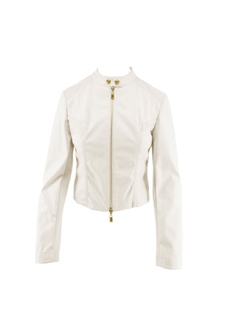 AMBROSE long-sleeved korean jacket with buttons and technical tex eco-leather inserts