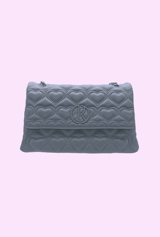 Borsa HEART con catena più trapunta doppia cucitura cuore più logo