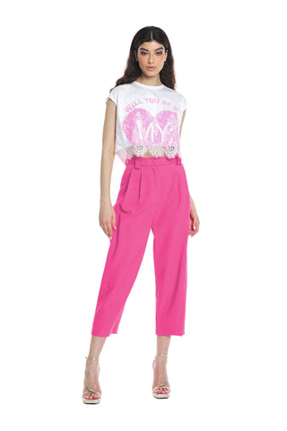 INKOS high-waisted capri pant with darts and French pockets