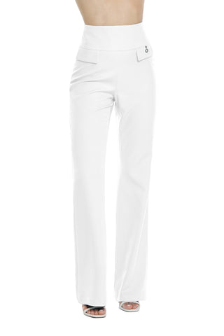 LABRA high-waisted flared trousers with high bustier and flaps