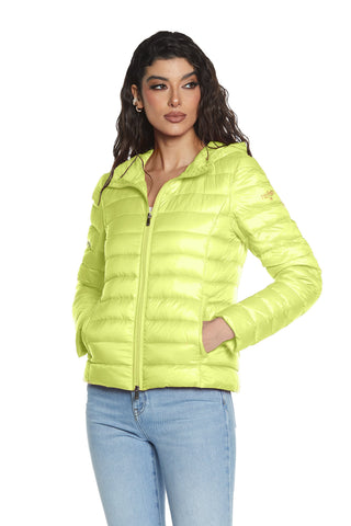 NONCI long sleeve down jacket with hood plus zip plus pockets plus superlight bag