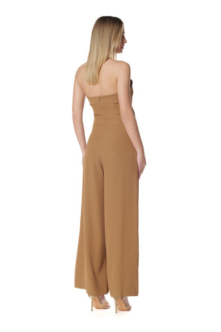 Jumpsuit TANGERINE fascia con pieghe più cintura fibbia kadi' crepe