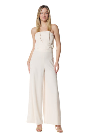 Jumpsuit TANGERINE fascia con pieghe più cintura fibbia kadi' crepe