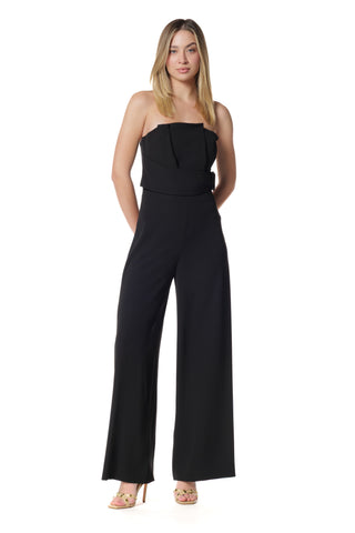 Jumpsuit TANGERINE fascia con pieghe più cintura fibbia kadi' crepe
