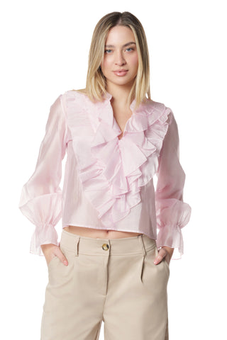 Blusa MELON scollo a V maniche lunghe gale